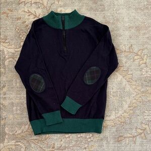 Florence Eiseman Navy and Green Kids Sweater